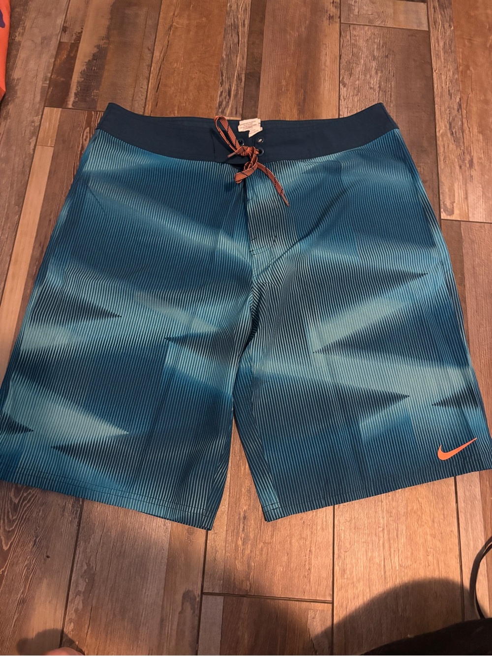 Nike Men’s Teal Blue Boardshorts with Orange Accents